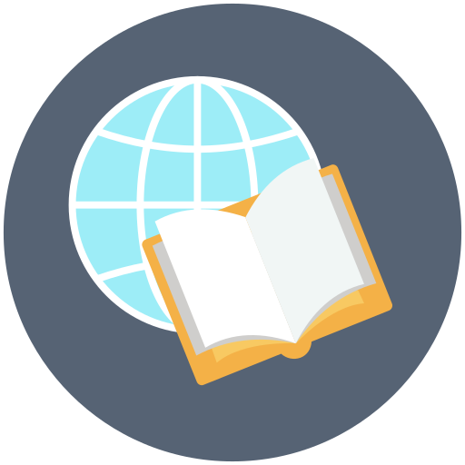Ícone de livro e globo
